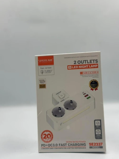 MULTIPRISE SIYOTEAM SE2337 2 SORTIE +2 USB + TYPE C LED NIGHT (ORIGINAL)