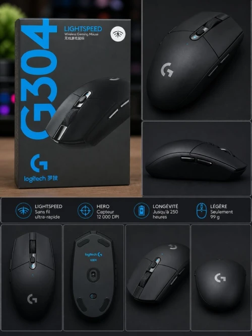 SOURIS SANS FIL LOGITECH G304 GAMING 12000 DPI BLACK