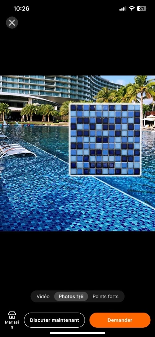 Pool , Piscine mosaique  , Hammam , salle de bain ,