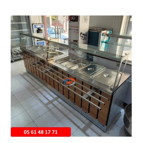 MEUBLE BAIN MARIE 04 BACS AVEC VITRE 