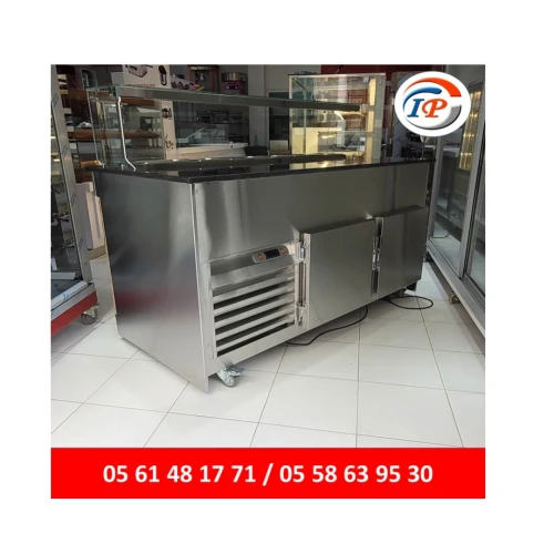 TABLE PIZZA REFRIGEREE 02 PORTES AVEC BACS + VITRE 1M60