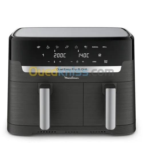 Friteuse sans huile Moulinex Dual Easy Fry & Grill 8 programmes EZ905B20