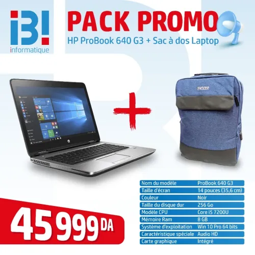 HP ProBook 640 G3 + Sac à dos imperméable