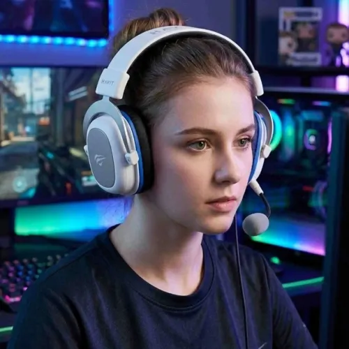 Casque de jeu HAVIT H2002d, fiche 3,5 mm, pour PC, PS4, XBOX ONE BLANC