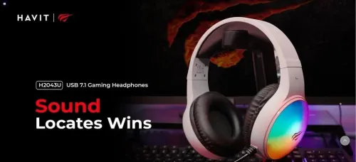 HAVIT Gamenote H2043U casque gaming filaire USB , système audio 7.1