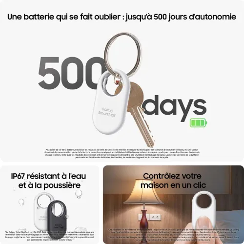 traceur d'objets connecte conçu pour retrouver clés, sac, bagages Galaxy SmartTag2