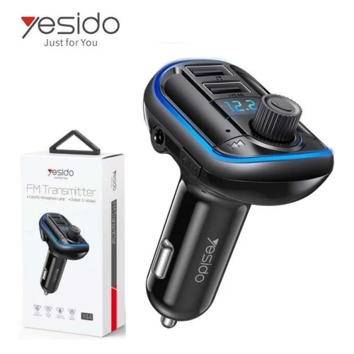Lecteur MP3 Y44 avec Bluetooth, allume-cigare Chargeur de voiture 2ports USB.