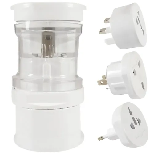 Adaptateur de Voyage Universel 3 kit Tout en Un Compatible avec EU UK US