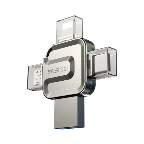 Clé USB FL15 128Go 4en1 interface USB3.0 vitesse de lecture 11 Mo/s, vitesse d'écriture 30Mo/s