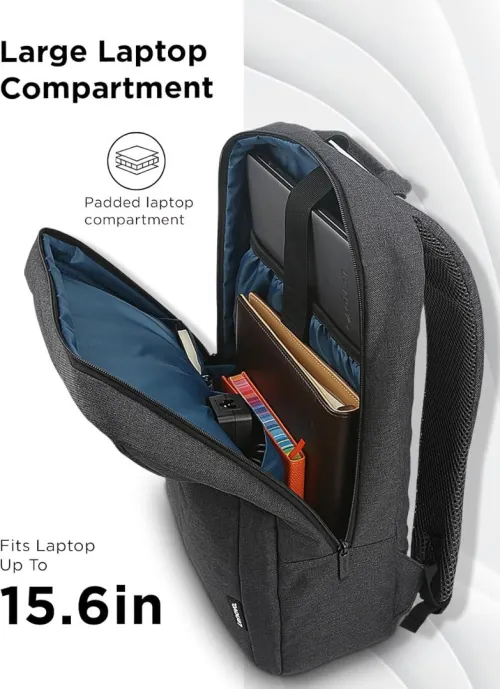 Sac à dos pour ordinateur portable 15,6 pouces Lenovo B210, pour les voyages, les sorties professionnelles décontractées ou les études Noir