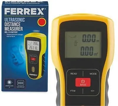 Télémètre à Ultrasons FERREX Mesurez Distances Surfaces et Volumes avec Précision (0,6 à 16m)