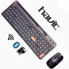 Clavier + Souris HAVIT Sans Fil Rechargeable Bluetooth Intégrer + 2.4GHz KB835WB Compatible PC / Laptop / Tablette
