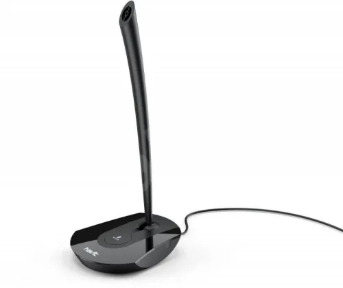 Microphone de bureau filaire H208D doté d'une connectique Jack 3,5mm et d'un bouton de mise en sourdine (Mute) intégré.
