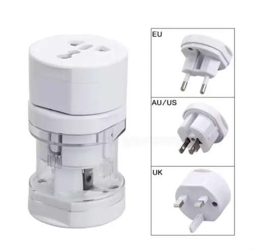 Adaptateur de Voyage Universel 3 kit Tout en Un Compatible avec EU UK US