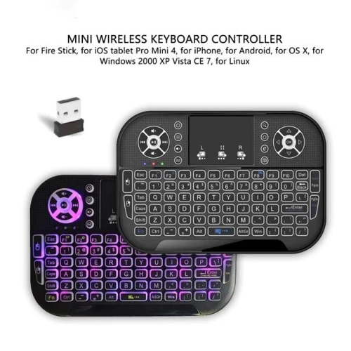 Mini Clavier Dual Bluetooth avec Pavé Tactile, Rétroéclairé, Rechargeable, pour PC tv