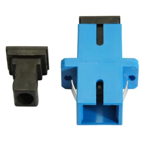 Raccord fibre optique SC-SC Simplex Monomode Bleu avec bride