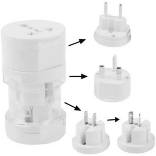 Adaptateur de Voyage Universel 3 kit Tout en Un Compatible avec EU UK US