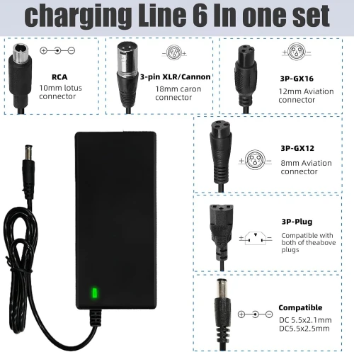 Chargeur Trottinette / Scooter / Hoverboard (EU) universel 58.8V 3A pour batteries 52V