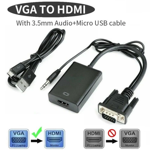 Convertisseur VGA Vers HDMI Avec Audio Full HD 1080