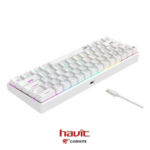 Clavier Gaming Mécanique Havit KB903L 60% RGB avec Switchs Rouges & USBC 61Touches avec AntiGhosting