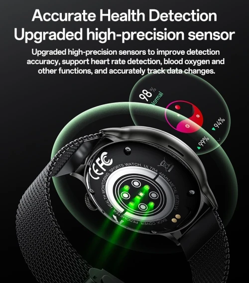 Montre Connectée Yesido IO28 HD Boîtier Alliage de Zinc, Appels Bluetooth & Double Bracelet Inclus