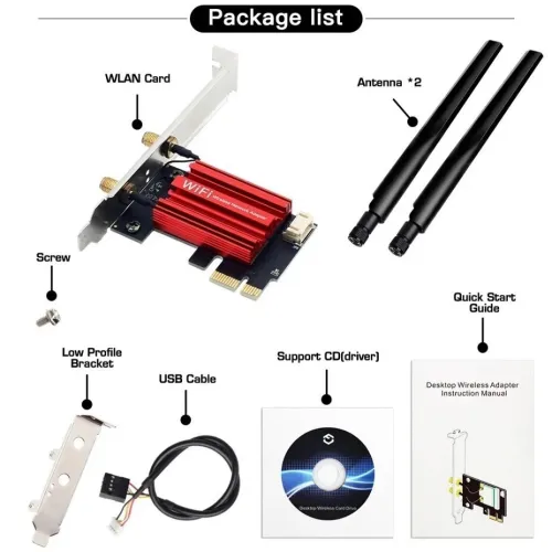 carte réseau AXE5400 PCIe WiFi 6E + Bluetooth 5.3