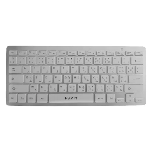 Havit KB221C mini-clavier sans fil avec 78touches plates et silencieuses alimenté par 2 piles AAA