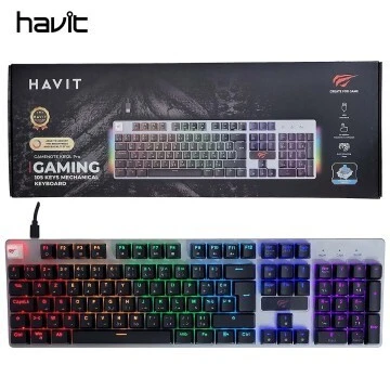 Clavier Gaming Mécanique Havit KB12L Pro 105 Touches RGB  Switch Blue, Anti-Ghosting, USB