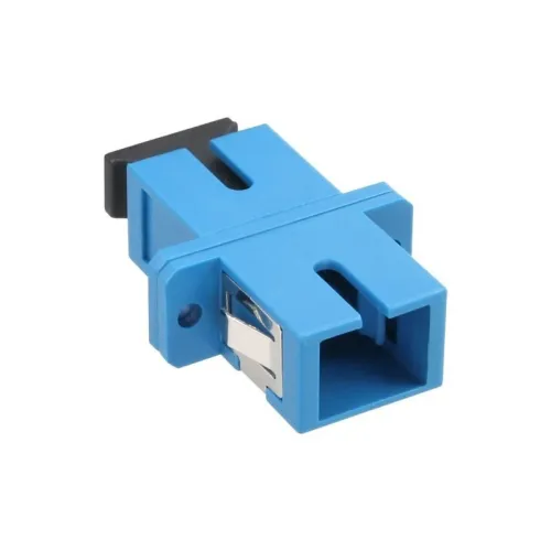 Raccord fibre optique SC-SC Simplex Monomode Bleu avec bride