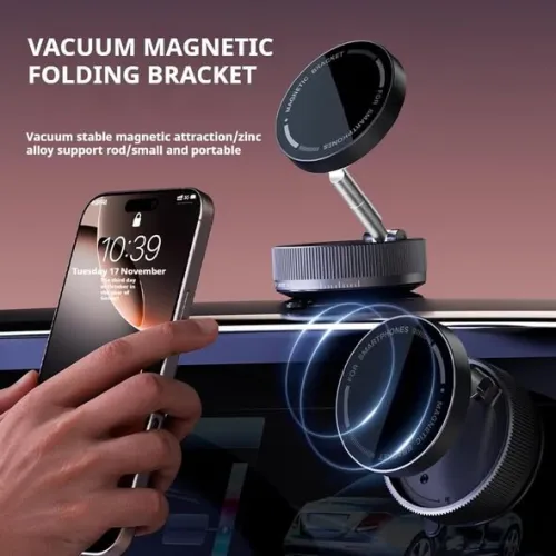 Support magnétique pour téléphone PH49/PH51/PH52 fixation par ventouse orientable à 360 pour voiture/bureau en détail et en gros