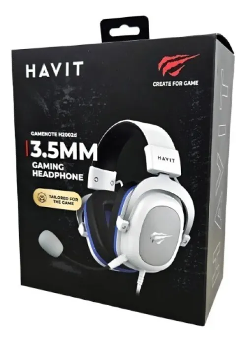Casque de jeu HAVIT H2002d, fiche 3,5 mm, pour PC, PS4, XBOX ONE BLANC
