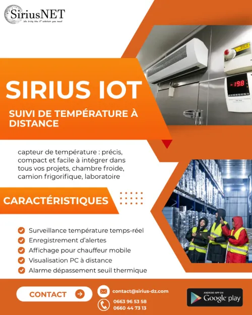 SIRIUS iOT solution de suivi de la température et de l'humidité