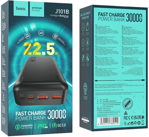 POWER BANK HOCO J101B 30000MAH FAST CHARGE