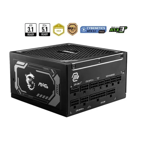 ALIMENTATION MSI MAG A1000GL 1000W 80PLUS GOLD MODULAIRE PCIE5.0