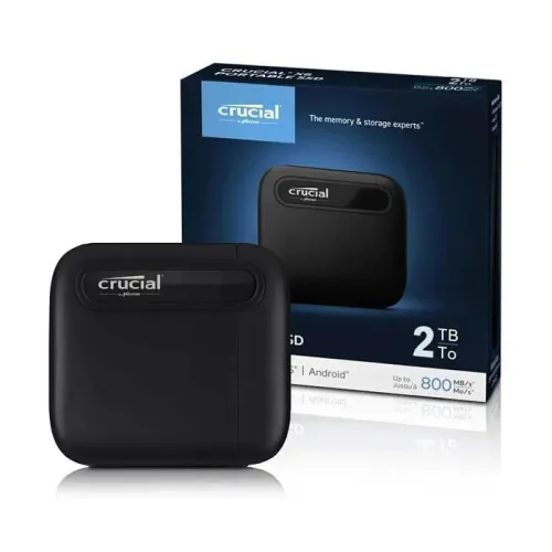 SSD EXTERNE CRUCIAL X6 PORTABLE 2TO TYPE C 800MBs
