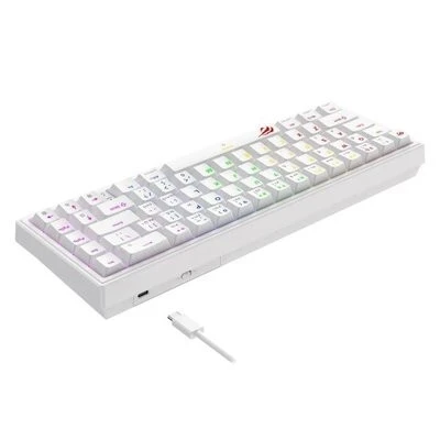 CLAVIER HAVIT GAMENOTE KB874L WHITE RGB 75% RED SWITCH