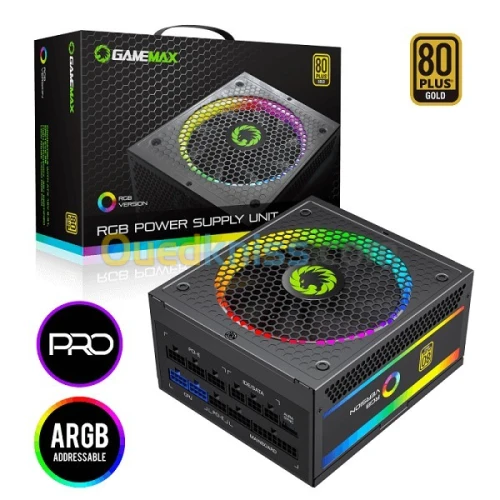 ALIMENTATION GAMEMAX 850W 80PLUS GOLD RGB MODULAIRE 