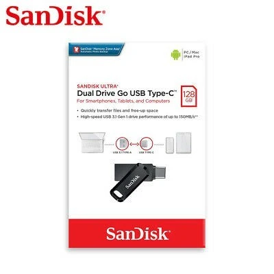 FLASH DISQUE OTG TYPE C SANDISK 128GO ULTRA DUAL DRIVE GO USB 3.1