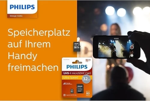CARTE MEMOIRE PHILIPS MICRO SD 32GO UHS-I 100MB/s