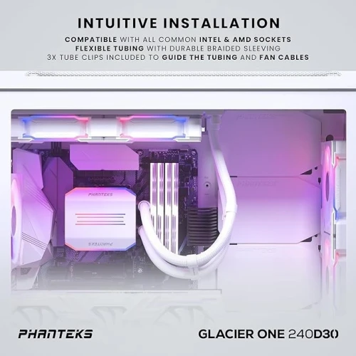 WATERCOOLING PHANTEKS GLACIER ONE 240 D30 RGB WHITE LGA1700 AM5