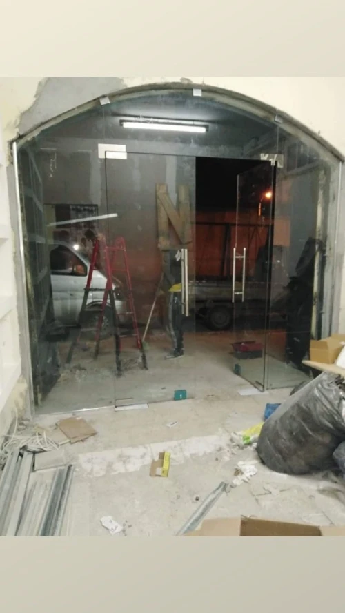 inox verre rideau 