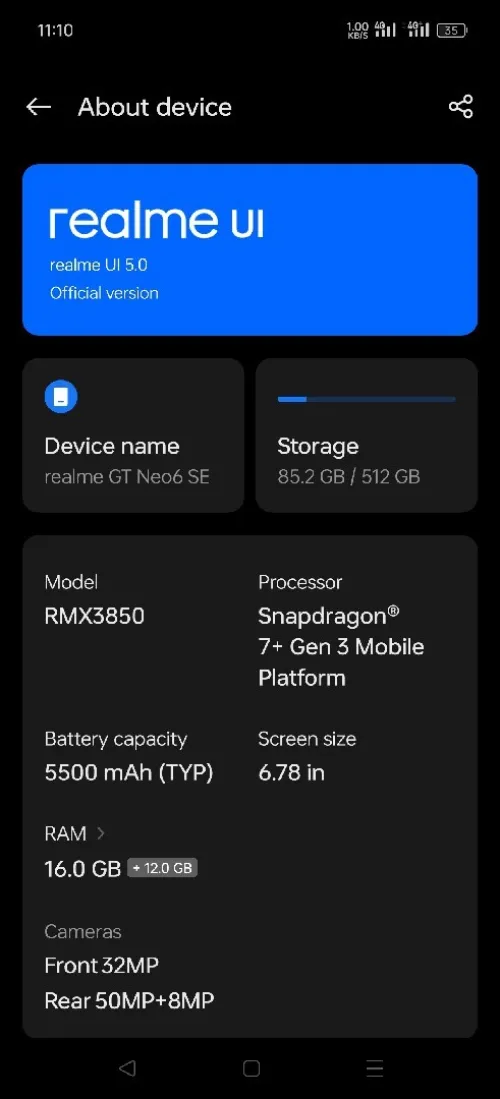 Realme Realme GT Neo6 SE