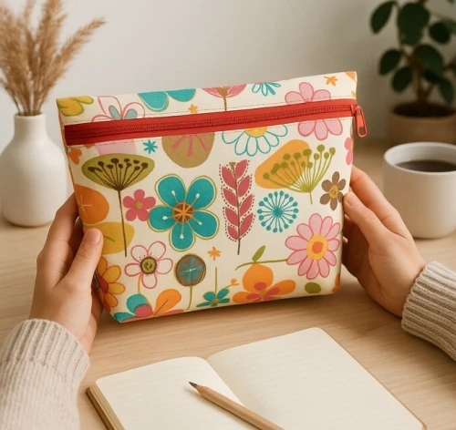 TROUSSE FEMMES EN PVC ENDUIT / حقيبة نسائية من البولي فينيل