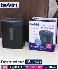 TAZIRI DISTRUCTEUSE DE PAPIER 15 LITRE
