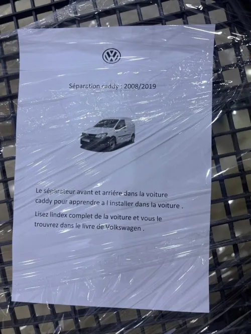 Séparation volkswagen caddy commercial 