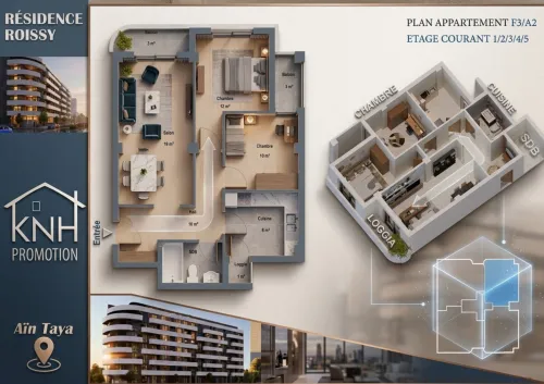 Vente Appartement F3 Alger Ain taya