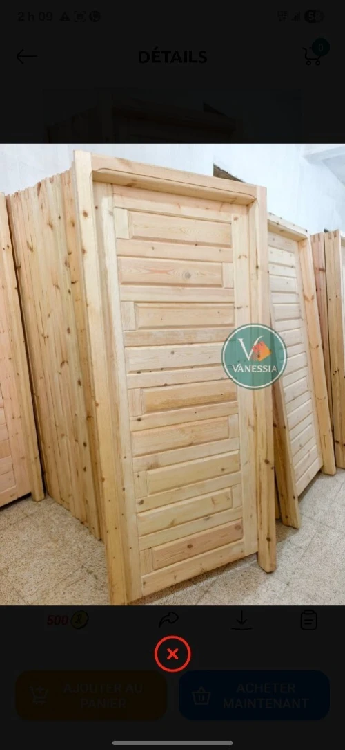 Portes chambre hdf en bois rouge