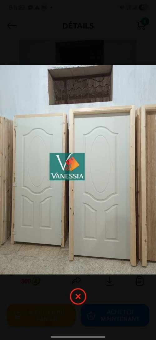 Portes chambre hdf en bois rouge