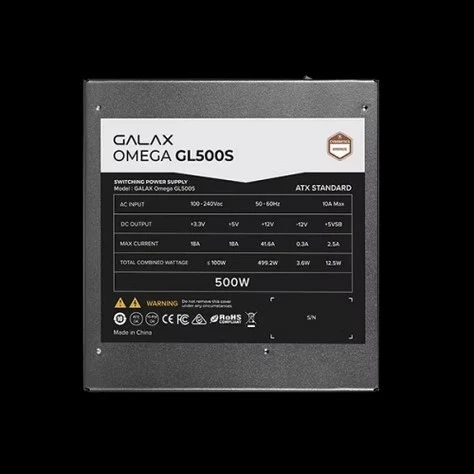 ALIMENTATION GALAX OMEGA GL500S 500W 80 PLUS BRONZE