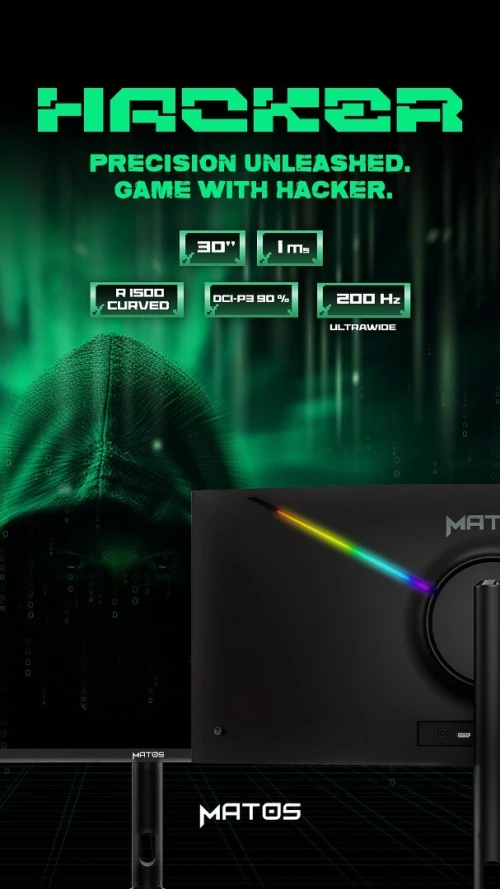 ECRAN MATOS HACKER 30" 200HZ 1MS CURVED